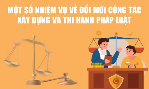 Infographics: Một số nhiệm vụ về đổi mới công tác xây dựng và thi hành pháp luật