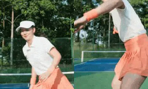 Ánh Viên "lên đồ" chơi pickleball, nhan sắc đẹp ngỡ ngàng, động tác vụng về nhưng cực nhanh đã "quẩy" banh nóc!
