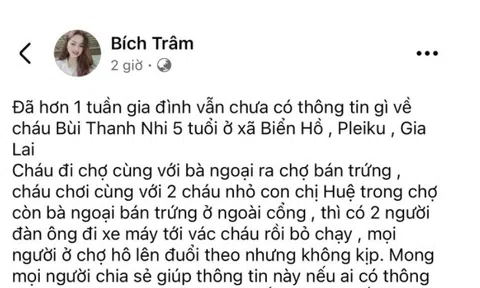 Công an Gia Lai vào cuộc vụ tung tin giả bé gái bị bắt cóc để kêu gọi quyên góp